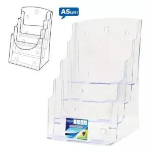 브로셔꽂이 4단 아크릴 브로슈어/카다로그/전단지꽂이 A5 1개