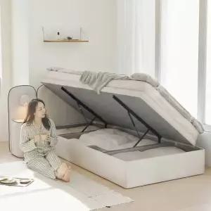 상일리베가구 플뢰르 호텔 리프트업 수납 침대프레임+협탁1EA