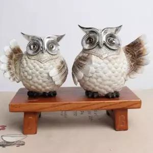 장식소품 조가비 부엉이 소품인형(2P)