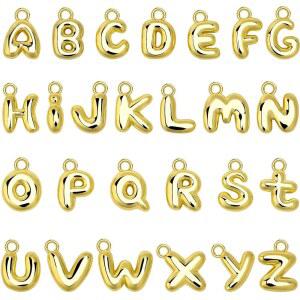 SANNIX 26PCS 알파벳 귀걸이 주얼리 제작용 공예용 레터 골드 목걸이 펜던트 이니셜 팔찌
