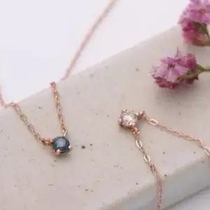 데일리목걸이 로즈골드 로제 1부 천연 다이아몬드 목걸이 14K