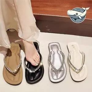 블링 여름 크리스탈 스트랩 샌들 플립플랍