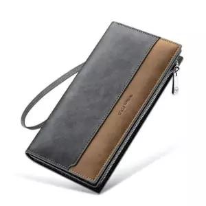 장지갑 윌리엄폴로 남성용 블루 브라운 배색 극세사