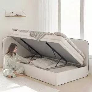 상일리베가구 플뢰르 가드형 리프트업 수납 침대프레임 SS