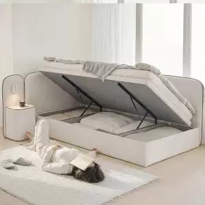 상일리베가구 플뢰르 호텔 가드형 리프트업 수납 침대프레임+협탁1EA