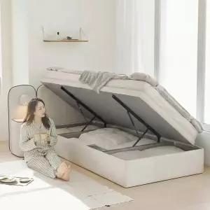 상일리베가구 플뢰르 호텔 리프트업 수납 침대프레임+협탁1EA