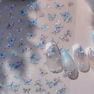 [에스에스62]시원한 느낌 나비네일 엠보 스티커 3종