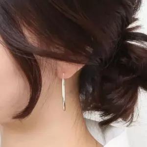 실버귀걸이 92.5 실버 파이프 후프 링 은 귀걸이 40mm