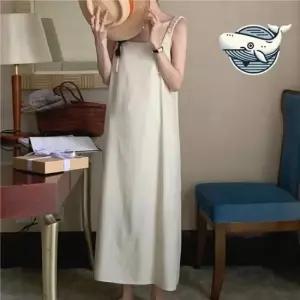 린넨원피스 내추럴 린넨 썸머 원피스 뒷트임 롱핏 밴딩