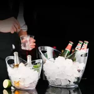 (용량 투명 4L)캠핑 투명 아이스버킷 4L