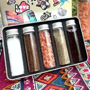 (색상 캠핑양념통세트)캠핑양념통 틴케이스 조미료 미니 휴대용 소분 유리 양념통