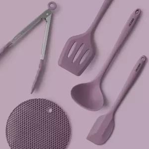 키친툴 5종 세트 주방 실리콘 조리기구 도구 5세트 뒤집개 스파츌라 국자 냄비받침 집게 도구5 키친