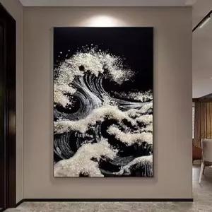 파도 동양화 일본풍 초밥집 장식 레스토랑 벽화 이자카야