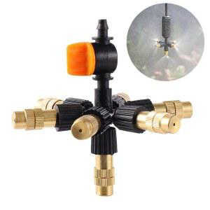 밸브로 매달려 웨이 황동 미스트 정원 화단 스프링클러 조정 냉각 급수 노즐 분무 가능한 키트