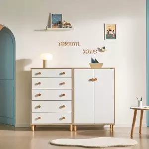 [꿈꾸는요셉 SE0등급]드림키즈 5단서랍장+옷장 세트 DKBASET01