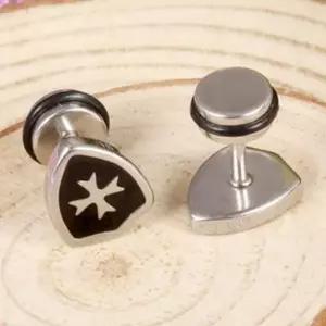 [이지커머스]남성 크로스 방패 펜던트 귀걸이OC 십자가 남성귀걸이 남자귀걸이 방패펜던트