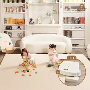 [바니하우스] 이지클린 2단 항균 빅매트 280X280X4cm+슬라이드매트 140