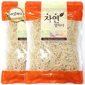 [가온애] 대용량 국내가공 백진미채 1kg x2봉 / 진미채 백진미 오징어채