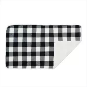 체크 똑딱이 망토 담요 80X140CM 블랙 사무실 무릎담요 어깨담요