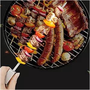 간편 슬라이드 바비큐 꼬치 5P세트 41CM 캠핑 숯불구이 꼬챙이 바베큐꼬치