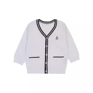 [롯데백화점]아가방 리오팁배색니트가디건(WHITE) 01T331415