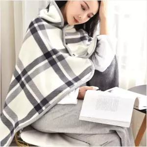 빅 블랭킷 똑딱이단추 망토 담요 100X140CM 그레이 무릎담요 어깨담요 방한담요
