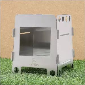 윌캠핑 접이식 우드 스토브 17.5X17.5CM 미니 캠핑버너 직화요리 소형화로