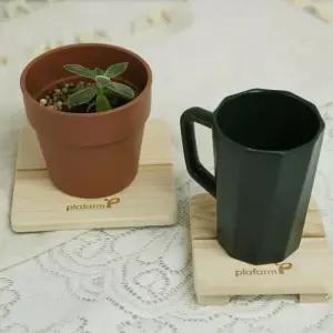 플라팜 원목 화분 받침대 편백나무 미니 히노끼 화분 선반 4P