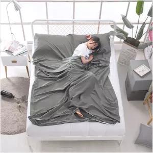 캠핑 침낭라이너 160X210CM 그레이 여행용 침낭커버 이불 내피