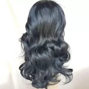 중년 여성 풍성한 스타일 자연스러운 장발 웨이브 가발