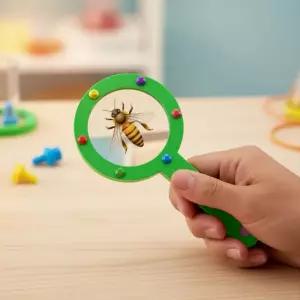 휴대용 돋보기 만들기 50파이 볼록렌즈 확대경 곤충 식물 관찰경 (손잡이형 1인용 3세트)