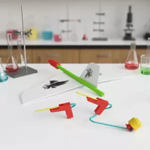 에어건 로켓플레인 공기압력 발사 슈팅 만들기 발로밟는 펌프 발로켓 (25x27cm)