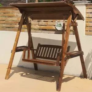 나무 그네의자 원목 테라스 마당 공원 카페 스윙 야외
