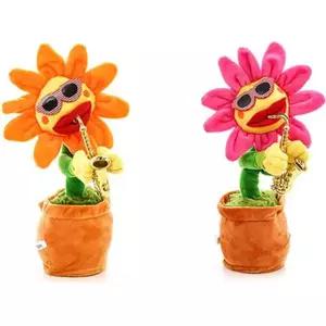 미니 노래하는 템 축하 특이한 춤추는 화환 선물 해바라기 개업 인형 웃긴
