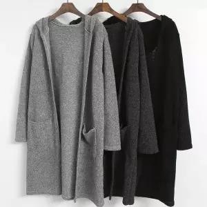 빅사이즈아우터 V415L601 오픈후드투포켓가디건 YY (44784632A)