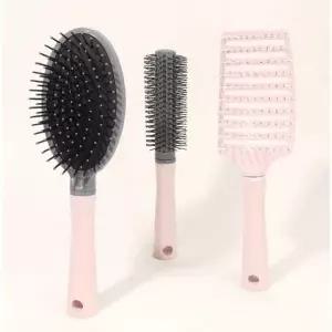 휴대용 헤어 스타일링 갈비빗 쿠션빗 롤빗 3종 세트 미니빗 머리빗 어린이빗 차분해지는빗