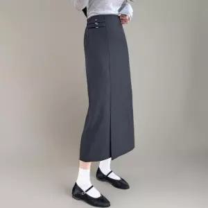 [신상오픈런]여성용 롱 스커트 스판 H라인 랩 스타일 버클 디테일 (42612022)