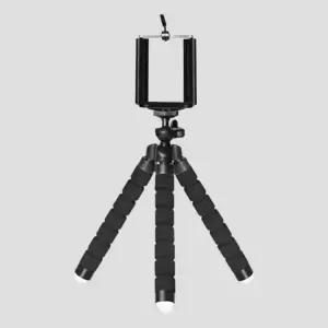 (색상 블랙)휴대용 구부러지는 거치대 영상 문어발 기둥 삼각
