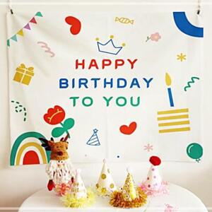 [2개구성] 생일축하 패브릭 포스터 데코 대-150X130cm 인테리어 가림막 LW9AED82