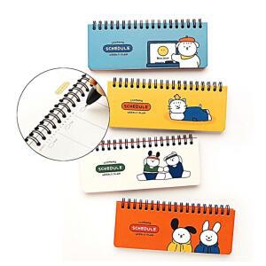 [2개구성] 꼬망 스케줄 4종 X2개 노트 미니 초등학생 중학생 고등학생 스프링 캐릭터 플래너 AWA5A123