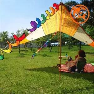 ( )아기자기한 레인보우 바람개비 가랜드 실내외 파티 장식 소품 캠핑 연출