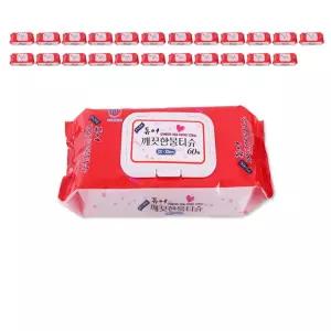 1장으로 충분히 사용하는 빅사이즈 물티슈 60매 24팩/뽑아쓰는/티슈/깨끗/다용도