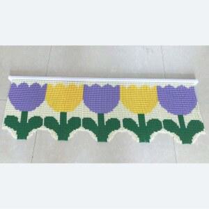 귀여운 튤립 비즈발 직접제작 복도 벽면 현관 커튼 커텐 파티션 인테리어