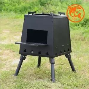 (선택 화목난로 26x34cm)이동식 야외 난로 캠핑 화로 접이식 장작 보관대와 다용도 그릴 수납 장작 선반