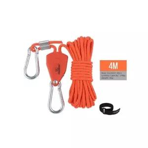 ( )SelM 4mm 4M 오렌지 캠핑 도르래 스트랩 스토퍼 고정 로프 밧줄 텐트 끈 길이 조절기