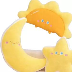 별 모양 쿠션 달 옐로우 푹신한