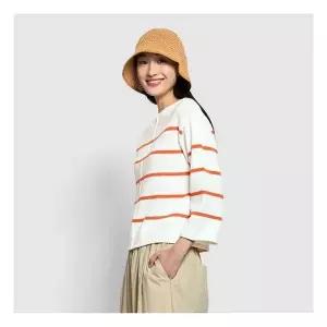 [JAJU/자주] 여 부클 스트라이프 7부 니트라이트 오렌지 1113028