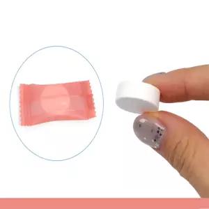 쉼가 코인압축건티슈 개별포장 동전물티슈 휴대용 여행 캠핑 건티슈 위생티슈 대용량 100개입 업소용물티슈