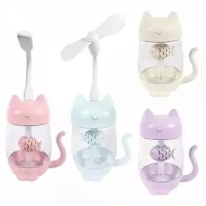 무드등 고양이 가습기 휴대용 고양이 미니 가습기 캐릭터 사무실