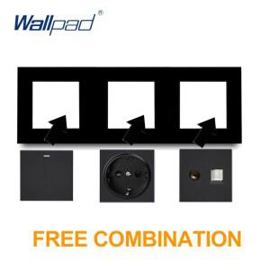 S6 검은 유리 소켓 전등 플러그 전원 DIY 내장 220V 콘센트 스위치 버튼 전기